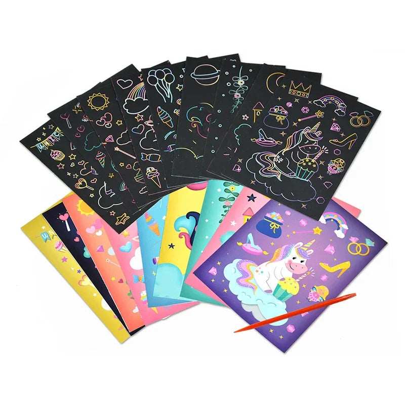 Buy The Best By Artsulli - Art is Long Life Short - Children Scratch Painting Set Cartoon Colorful Card DIY Drawing Toys Early Education