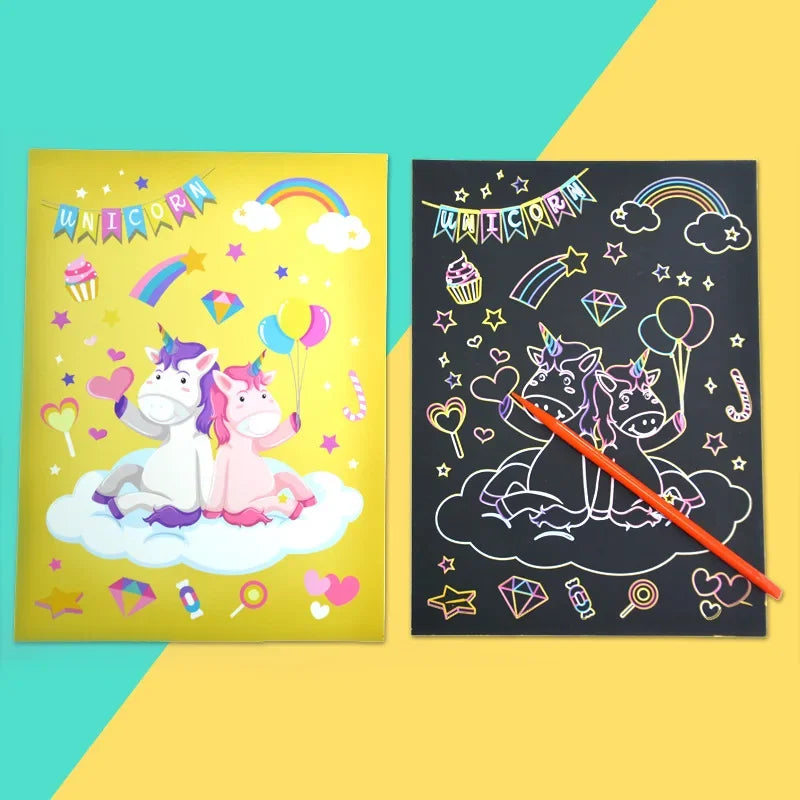 Buy The Best By Artsulli - Art is Long Life Short - Children Scratch Painting Set Cartoon Colorful Card DIY Drawing Toys Early Education