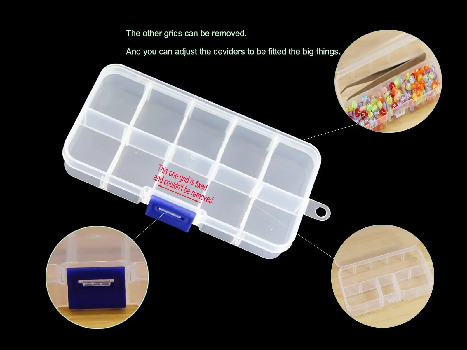 Buy The Best By Artsulli - Art is Long Life Short - Clear Plastic Storage Box with Flap Lid Multipurpose Craft Organizers Supply Sewing