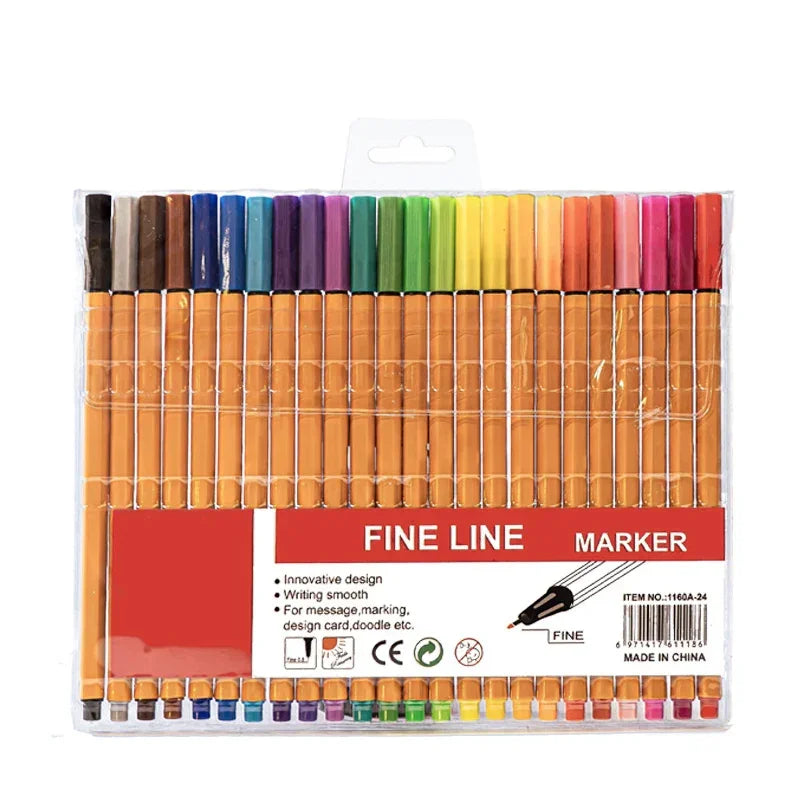 Buy The Best By Artsulli - Art is Long Life Short - Colorful Fineliner Marker Set 6/12/18/24 Colors Water-Based Micron Pens for Drawing