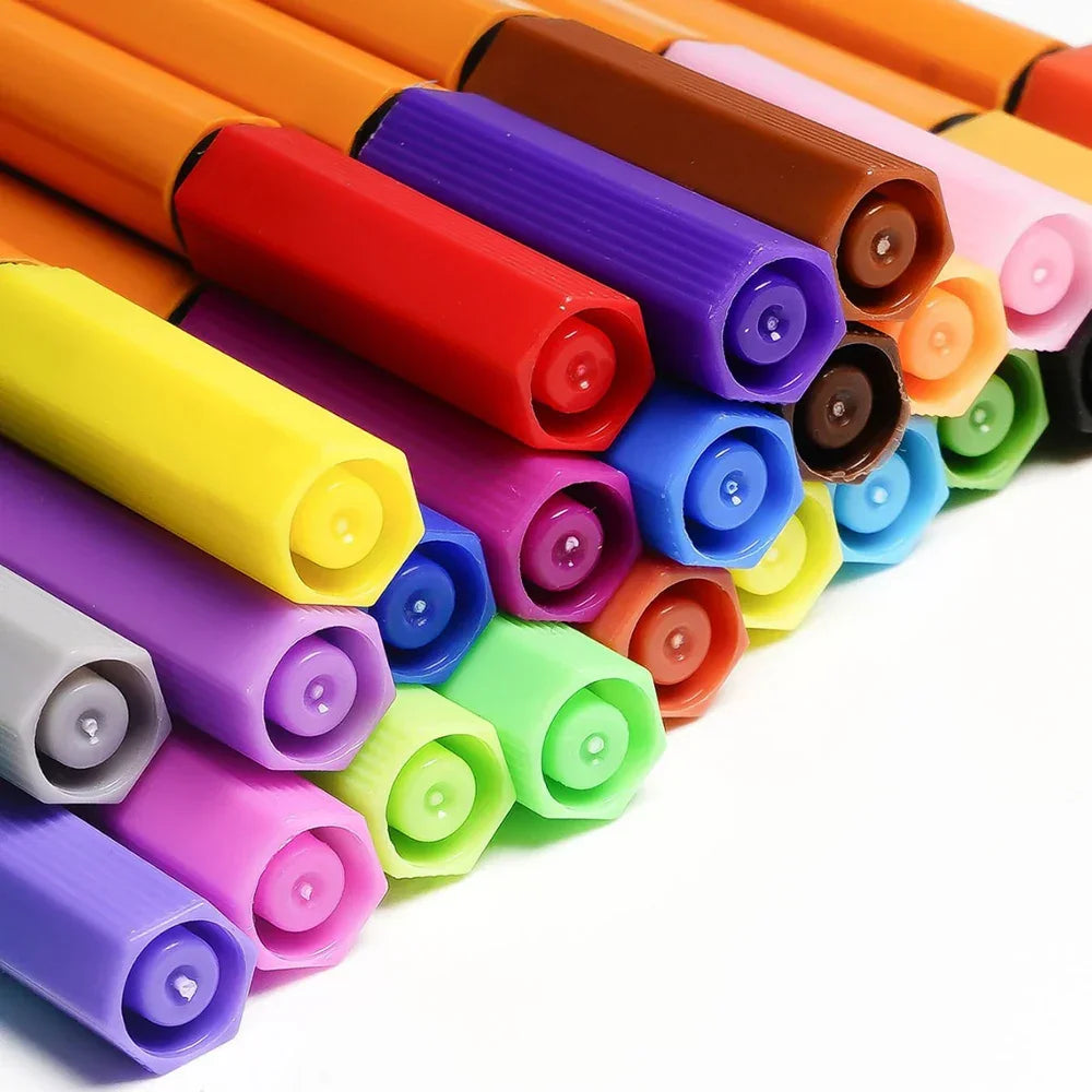 Buy The Best By Artsulli - Art is Long Life Short - Colorful Fineliner Marker Set 6/12/18/24 Colors Water-Based Micron Pens for Drawing