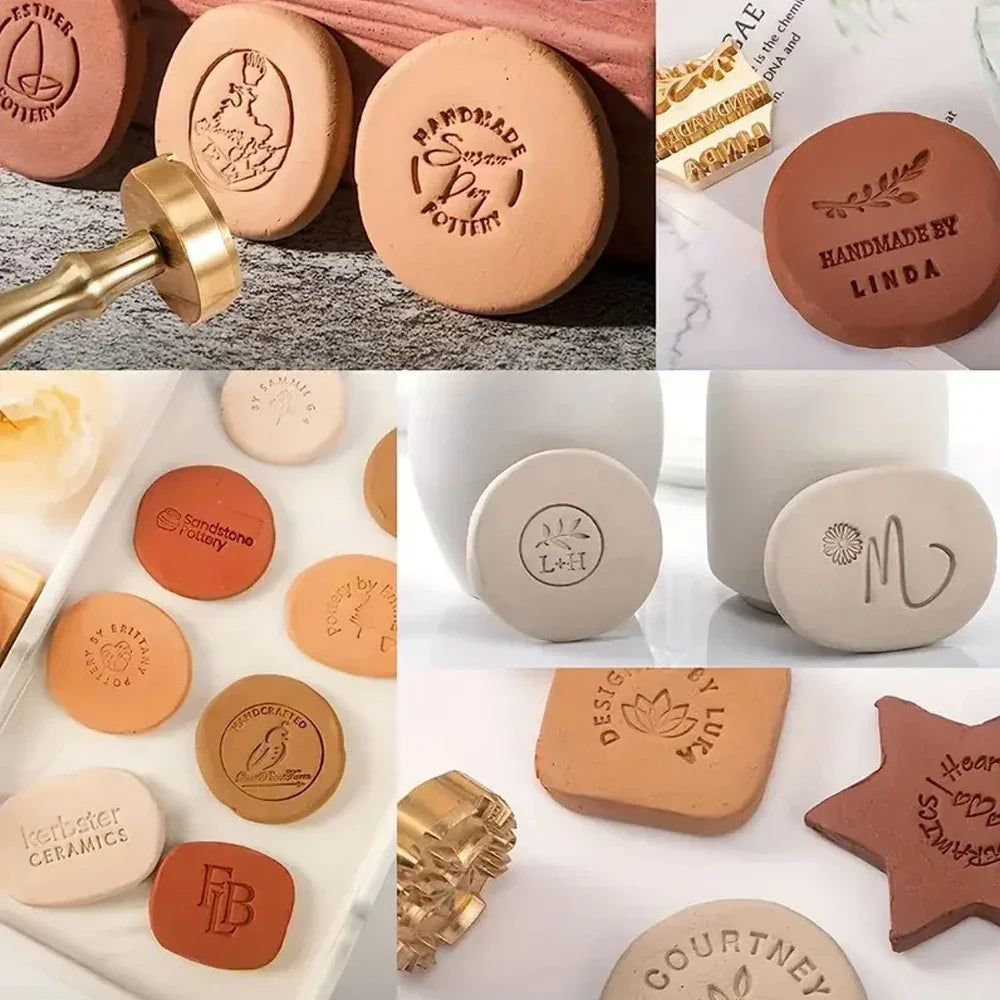 Buy The Best By Artsulli - Art is Long Life Short - Custom Copper Ceramic Stamp Personalized Signature for 25 cm Pottery & Polymer Clay