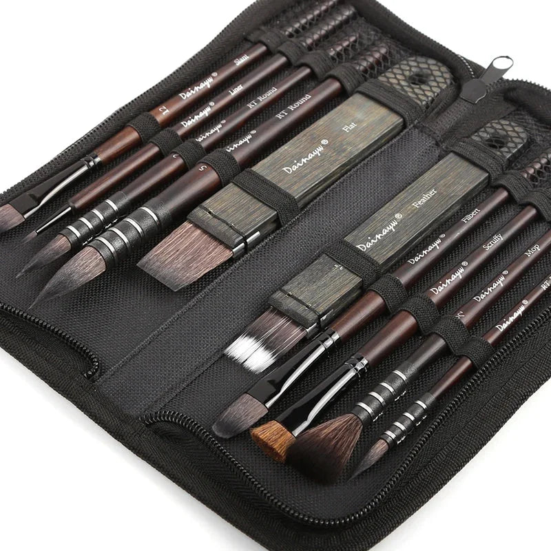 Buy The Best By Artsulli - Art is Long Life Short - Dainayw 10Pcs Watercolor Brush Set Mop Organic Blue Squirrel Horse Hair Paint brush