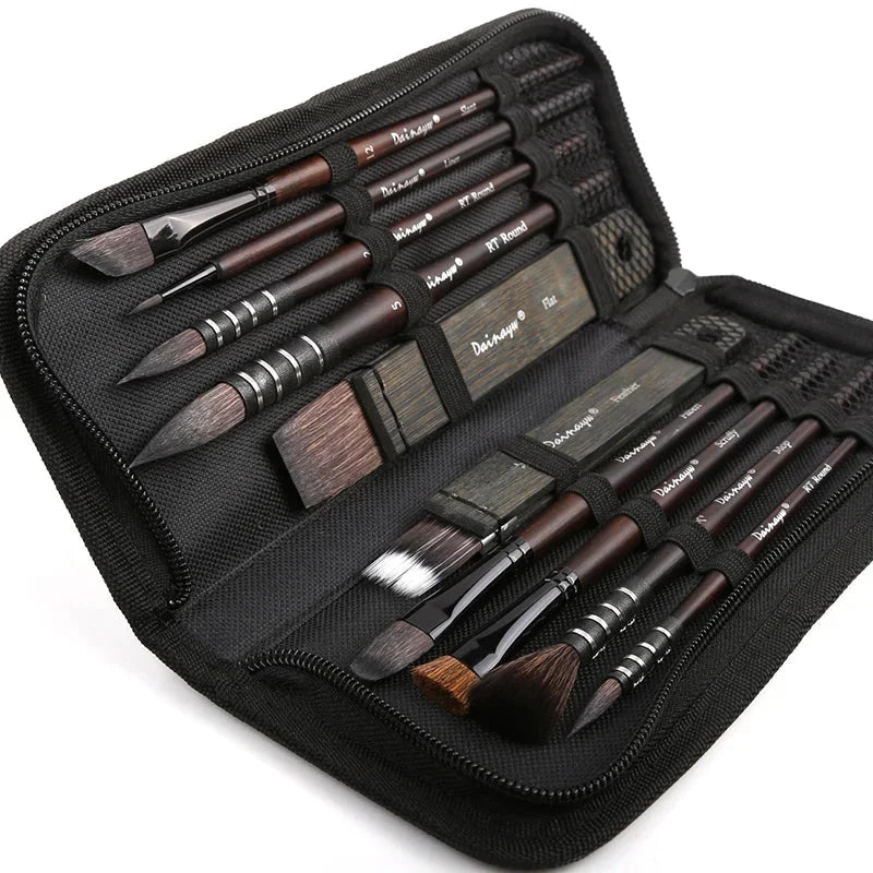Buy The Best By Artsulli - Art is Long Life Short - Dainayw 10Pcs Watercolor Brush Set Mop Organic Blue Squirrel Horse Hair Paint brush