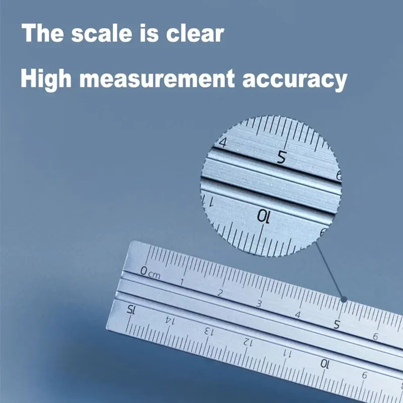 Buy The Best By Artsulli - Art is Long Life Short - Deli Metal Ruler School Drawing Measuring Triangle for Kids Learning Angle Straight Set