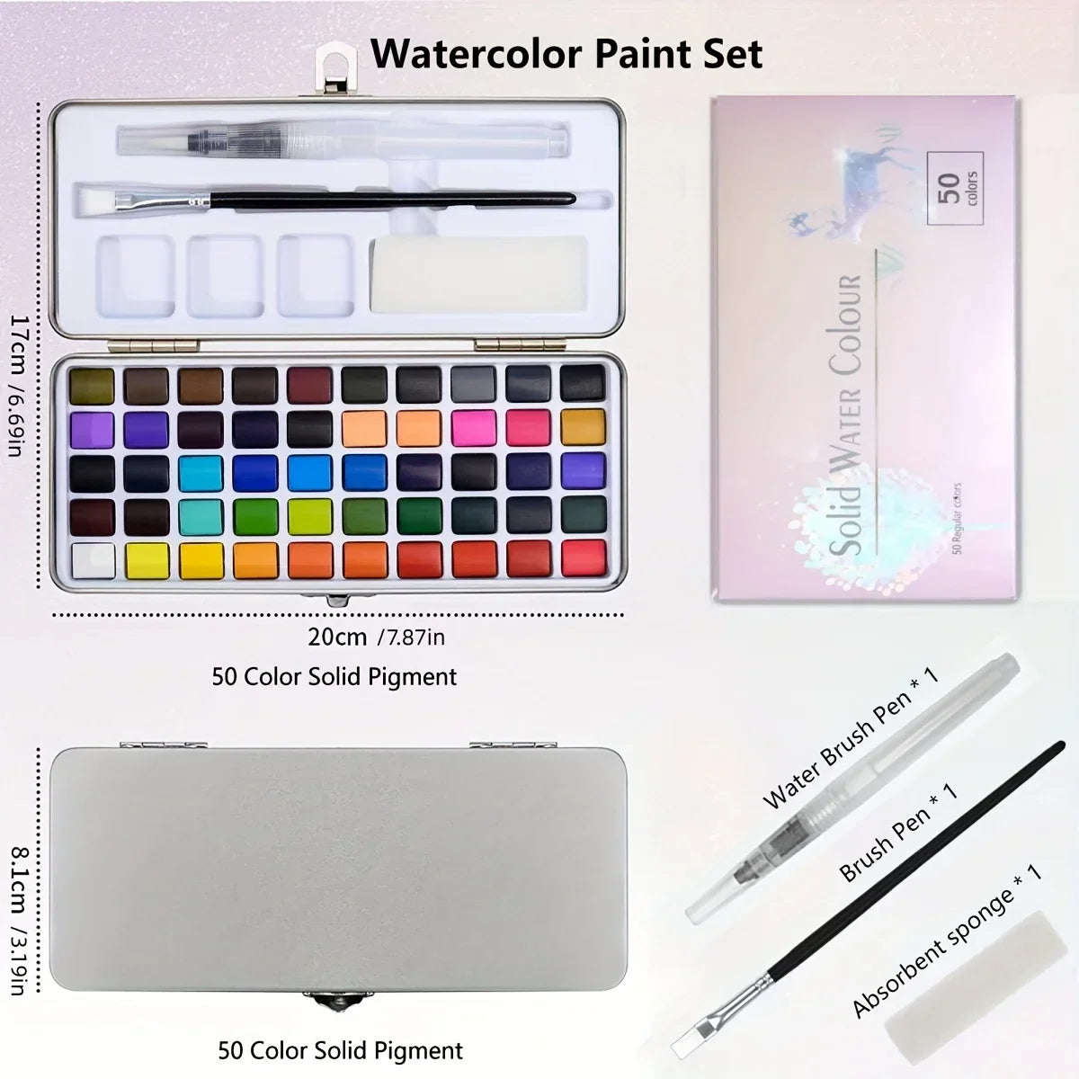 Buy The Best By Artsulli - Art is Long Life Short - Deluxe 20/48/50/60/100/168-Color Watercolor Paint Set with Brushes & Pencils - Washable