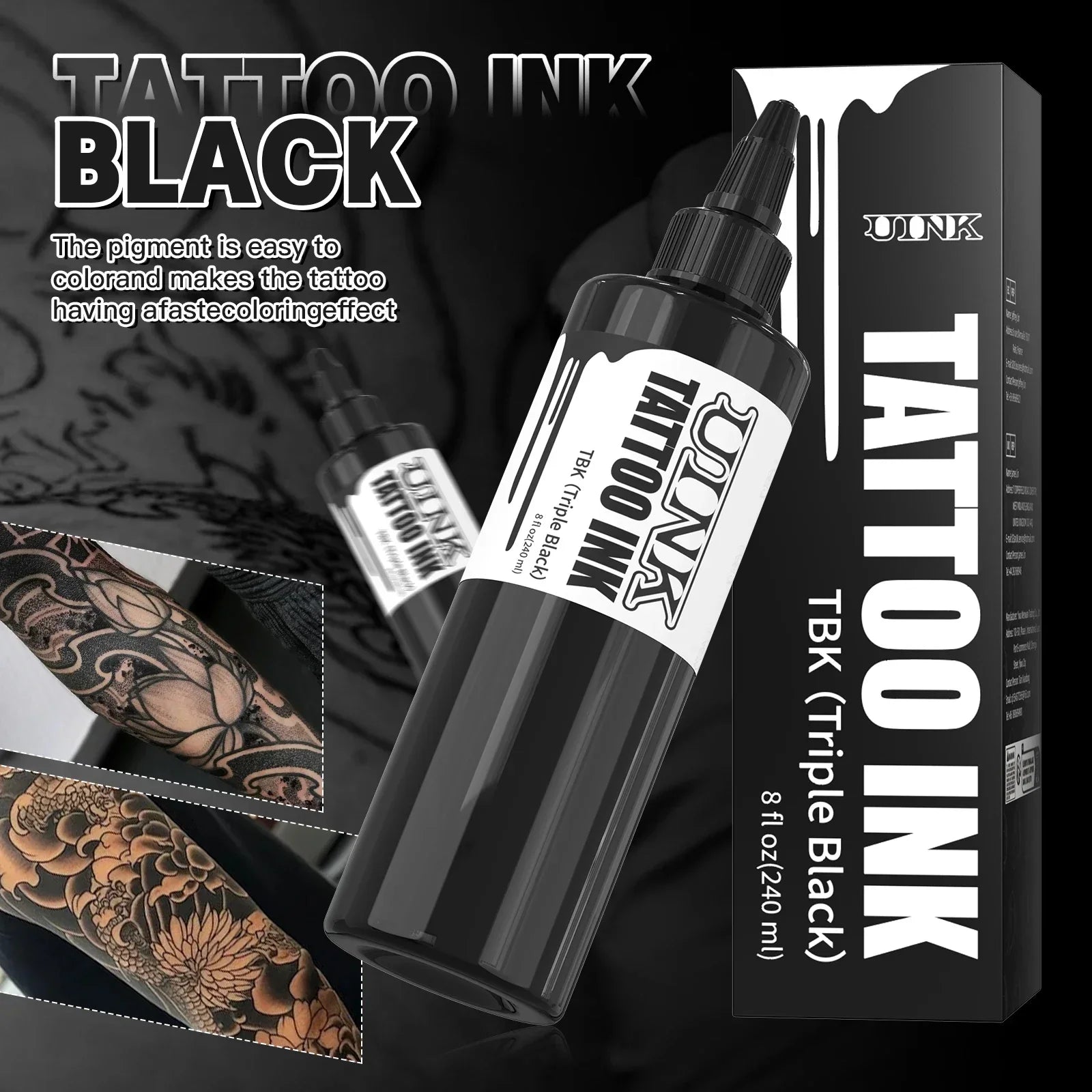 Buy The Best By Artsulli - Art is Long Life Short - DQFART 240ml Triple Black/Withe Professional Tattoo Ink For Permanent Semi-permanent