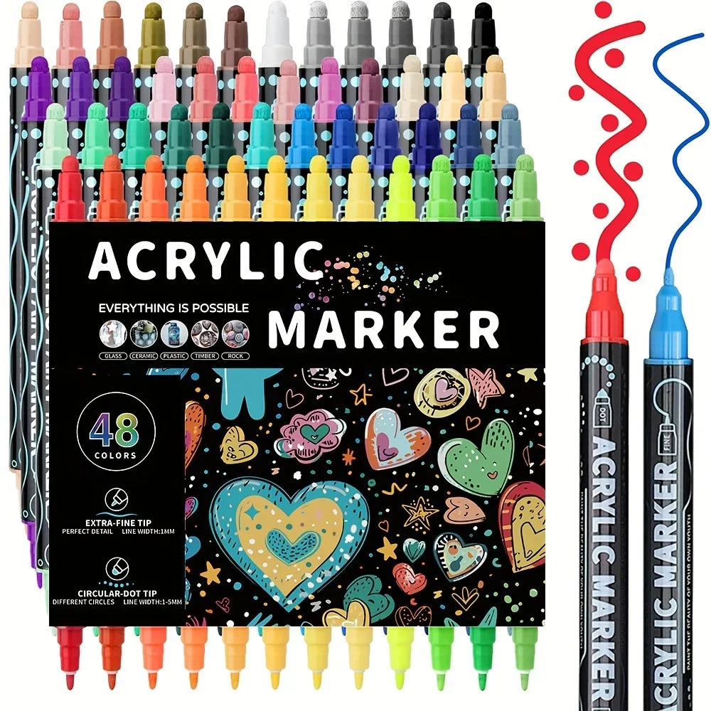 Buy The Best By Artsulli - Art is Long Life Short - Dual Tip Acrylic Pens Markers Double Premium for DIY Crafts Making Supplies - 2026