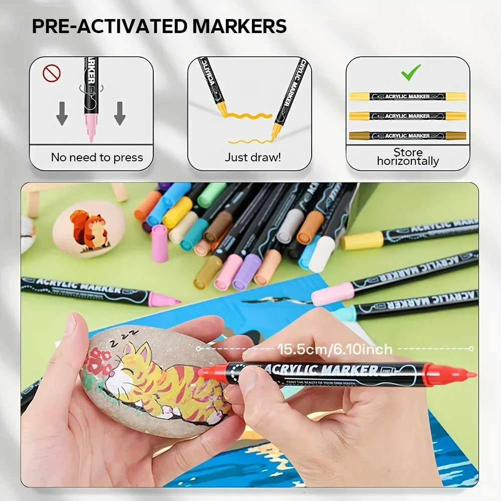 Buy The Best By Artsulli - Art is Long Life Short - Dual Tip Acrylic Pens Markers Double Premium for DIY Crafts Making Supplies - 2026