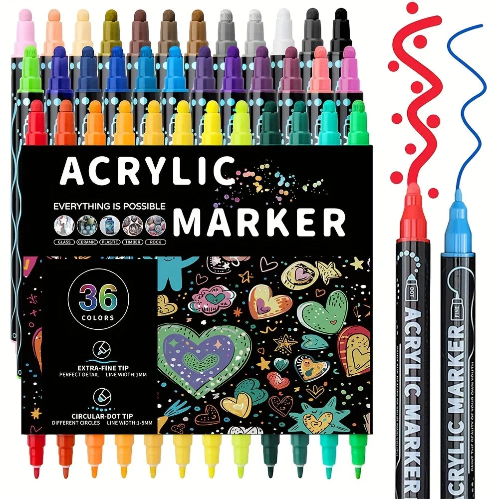 Buy The Best By Artsulli - Art is Long Life Short - Dual Tip Acrylic Pens Markers Double Premium for DIY Crafts Making Supplies - 2026