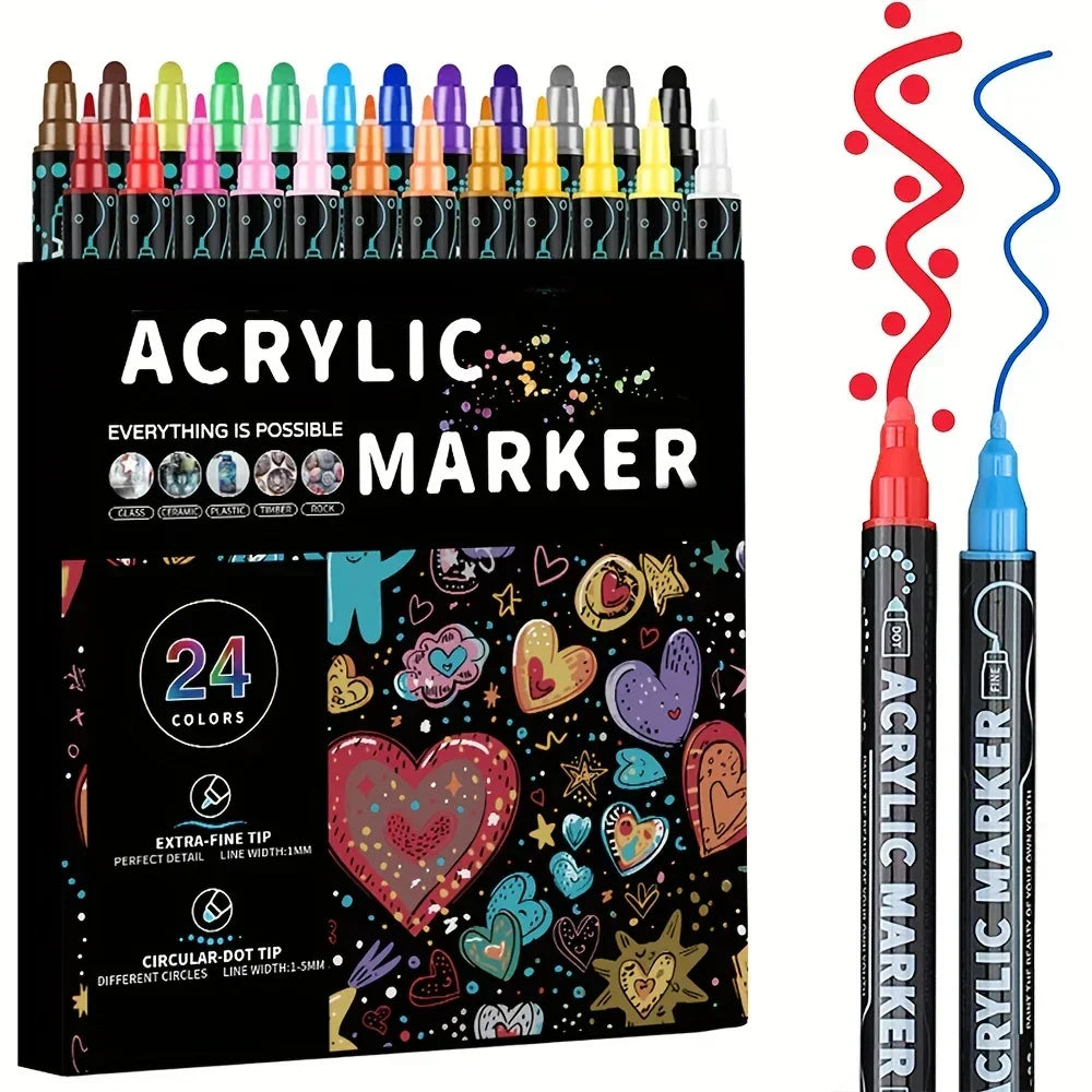 Buy The Best By Artsulli - Art is Long Life Short - Dual Tip Acrylic Pens Markers Double Premium for DIY Crafts Making Supplies - 2026