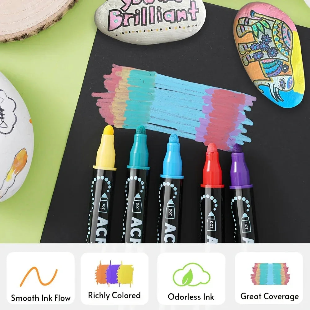 Buy The Best By Artsulli - Art is Long Life Short - Dual Tip Acrylic Pens Markers Double Premium for DIY Crafts Making Supplies - 2026