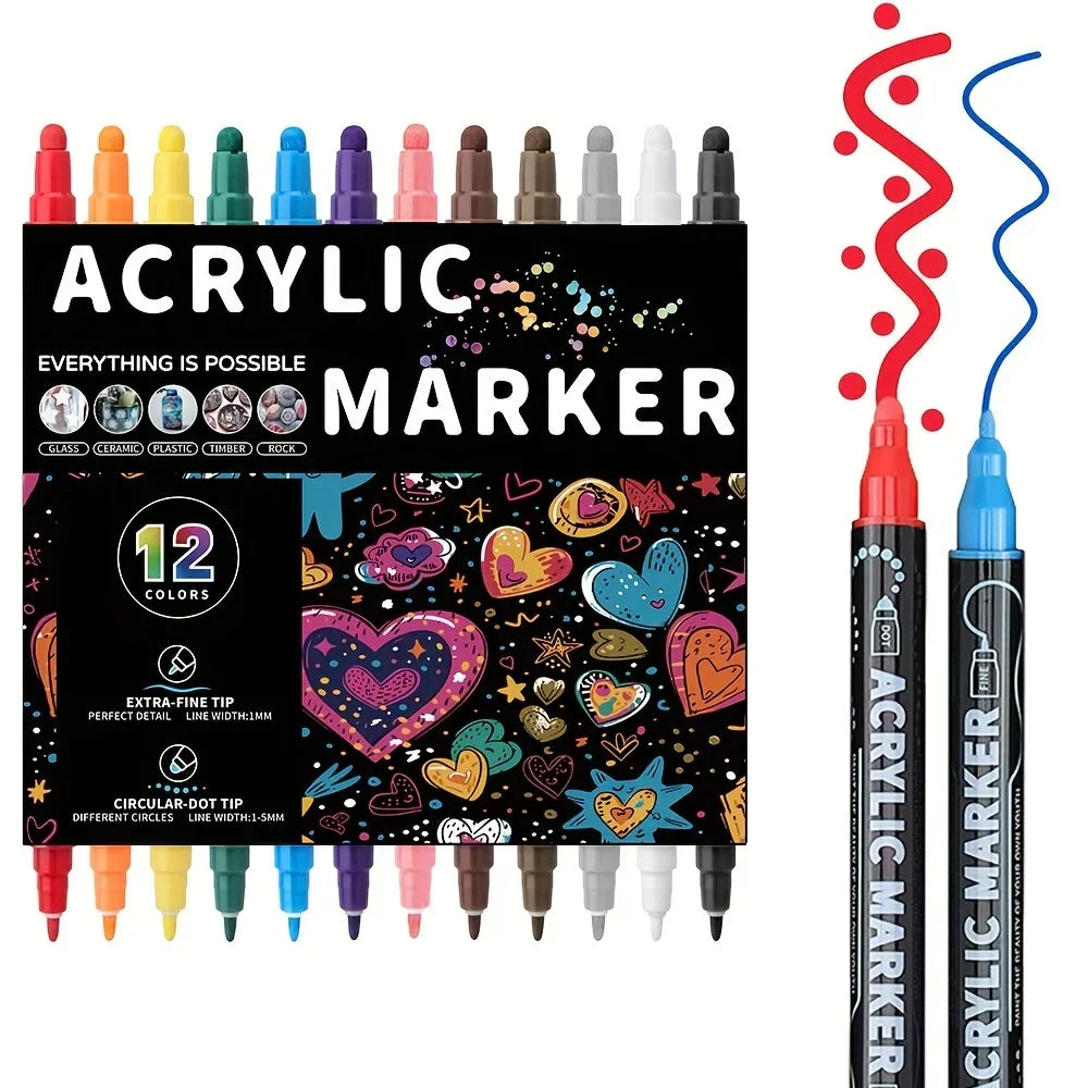 Buy The Best By Artsulli - Art is Long Life Short - Dual Tip Acrylic Pens Markers Double Premium for DIY Crafts Making Supplies - 2026