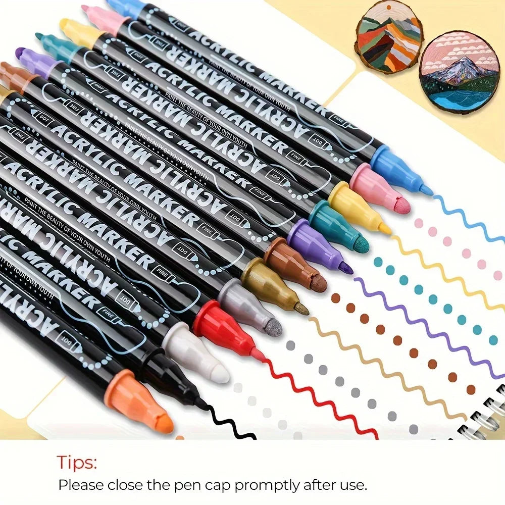 Buy The Best By Artsulli - Art is Long Life Short - Dual Tip Acrylic Pens Markers Double Premium for DIY Crafts Making Supplies - 2026
