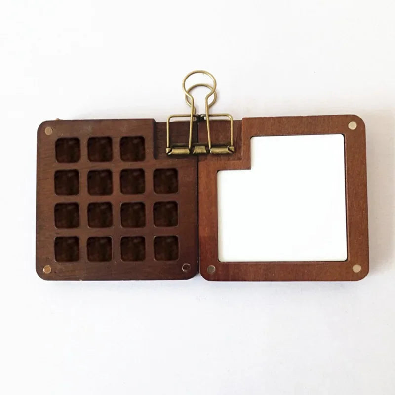 Buy The Best By Artsulli - Art is Long Life Short - Empty Wooden Watercolor Palette Portable Mini Travel Acrylic Paint Box Square Tray