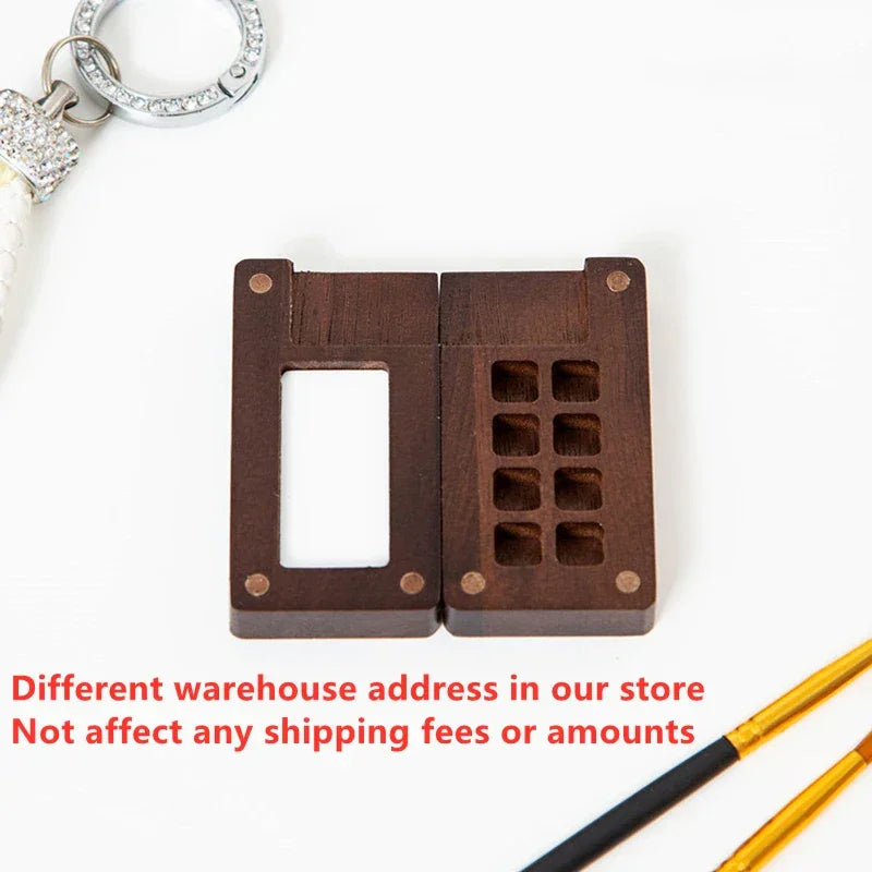 Buy The Best By Artsulli - Art is Long Life Short - Empty Wooden Watercolor Palette Portable Mini Travel Acrylic Paint Box Square Tray