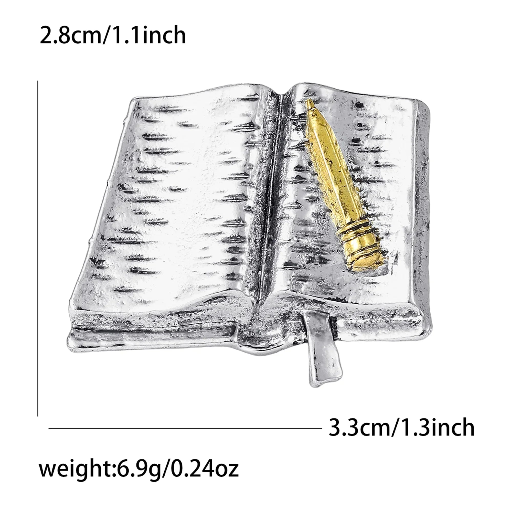 Buy The Best By Artsulli - Art is Long Life Short - Enamel Glasses Book Brooch for Women Unisex Rhinestone Quill Pen School Supplies