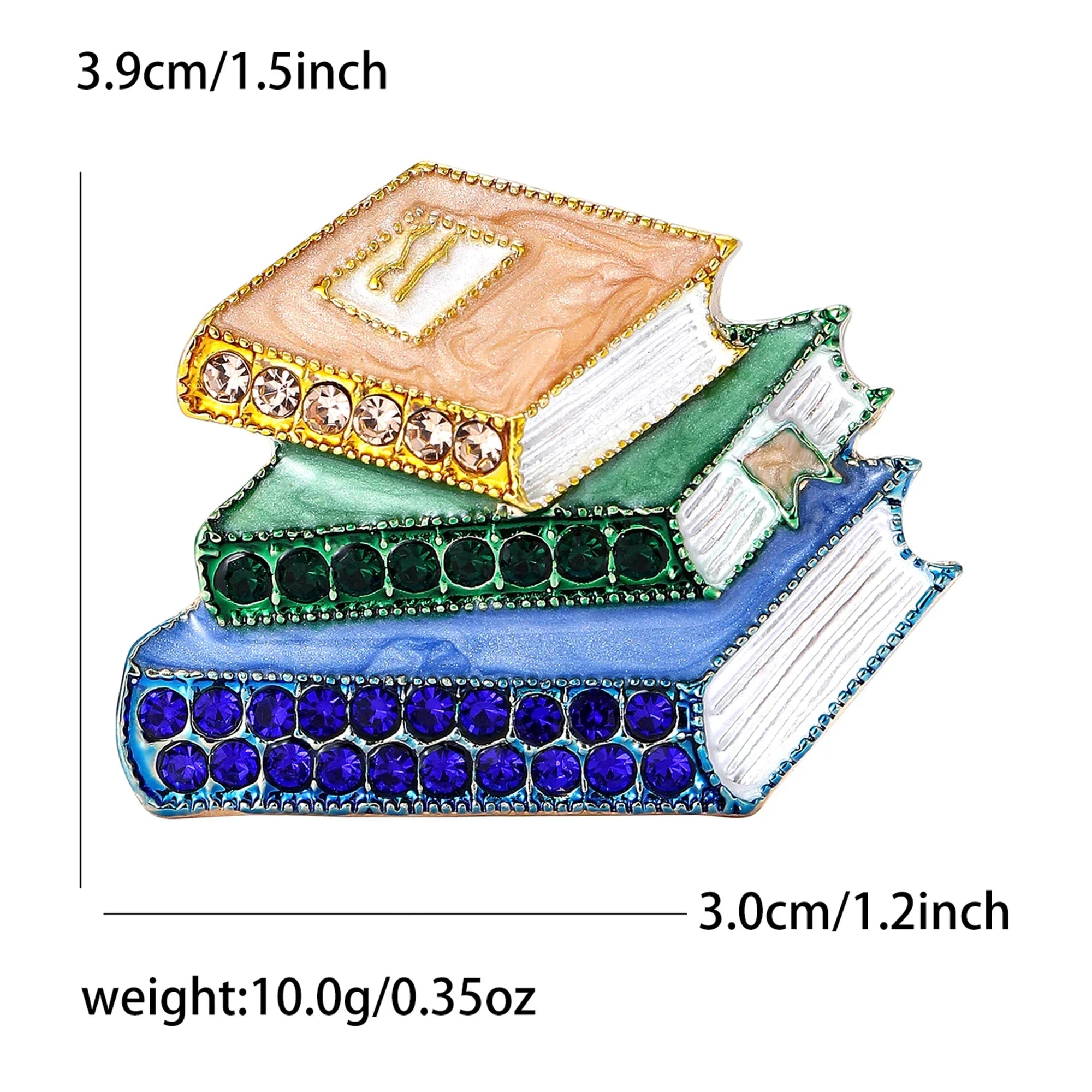Buy The Best By Artsulli - Art is Long Life Short - Enamel Glasses Book Brooch for Women Unisex Rhinestone Quill Pen School Supplies