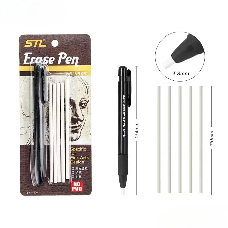 Buy The Best By Artsulli - Art is Long Life Short - Eraser Pen Mechanical Rubber Refillable Sketch Drawing Press Retractable Pencil