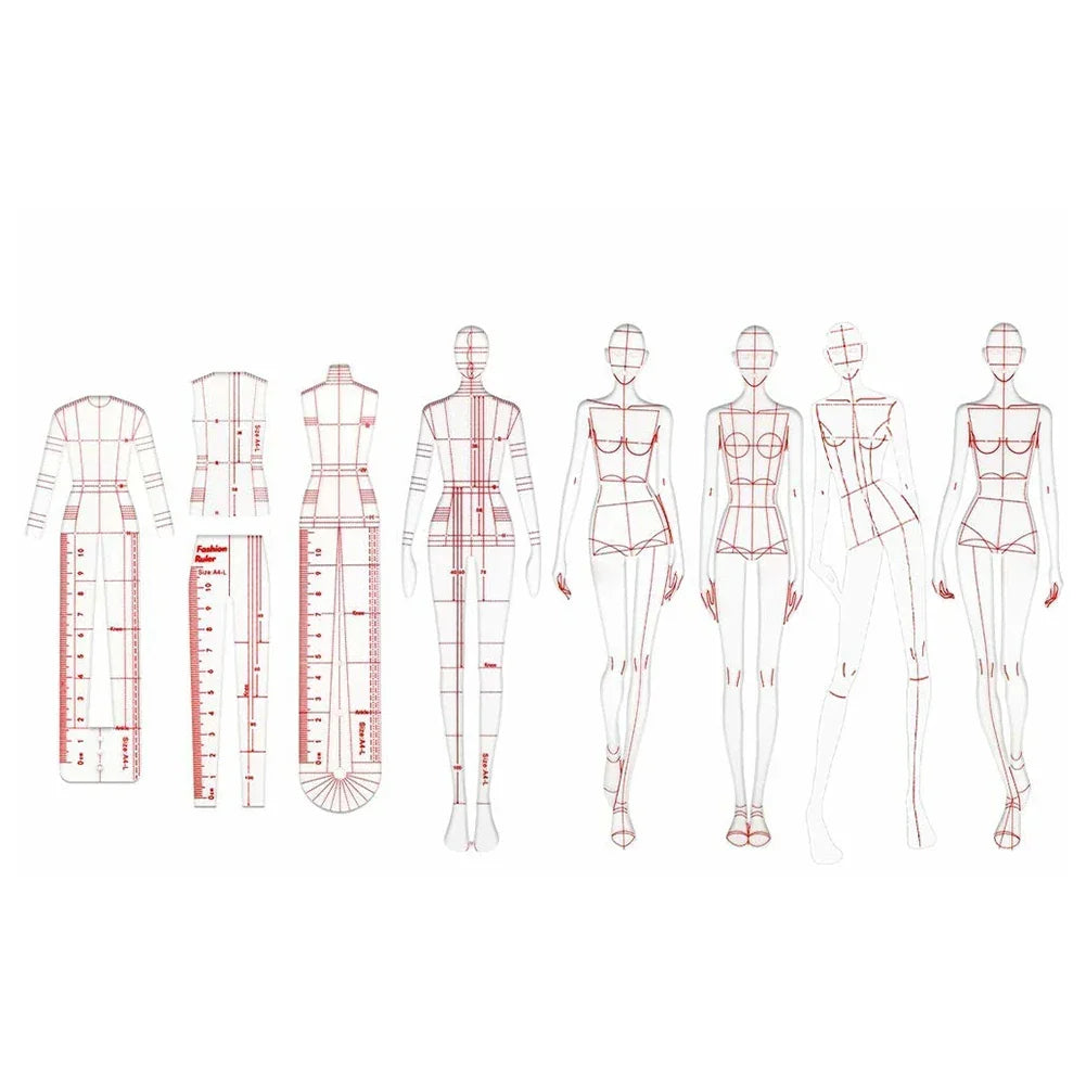 Buy The Best By Artsulli - Art is Long Life Short - Fashion Illustration Rulers Sketching Templates Ruler Sewing Humanoid Patterns Design