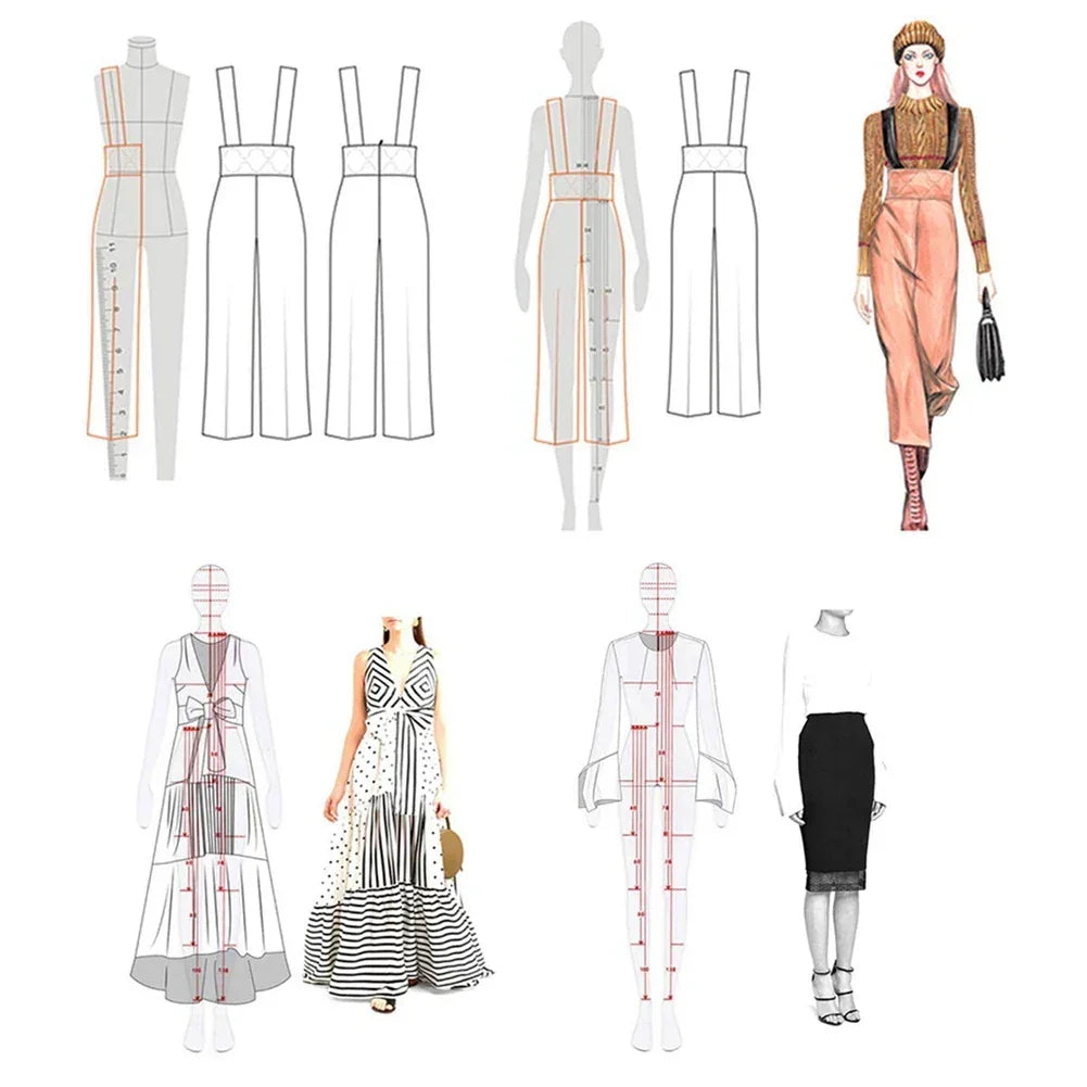 Buy The Best By Artsulli - Art is Long Life Short - Fashion Illustration Rulers Sketching Templates Ruler Sewing Humanoid Patterns Design
