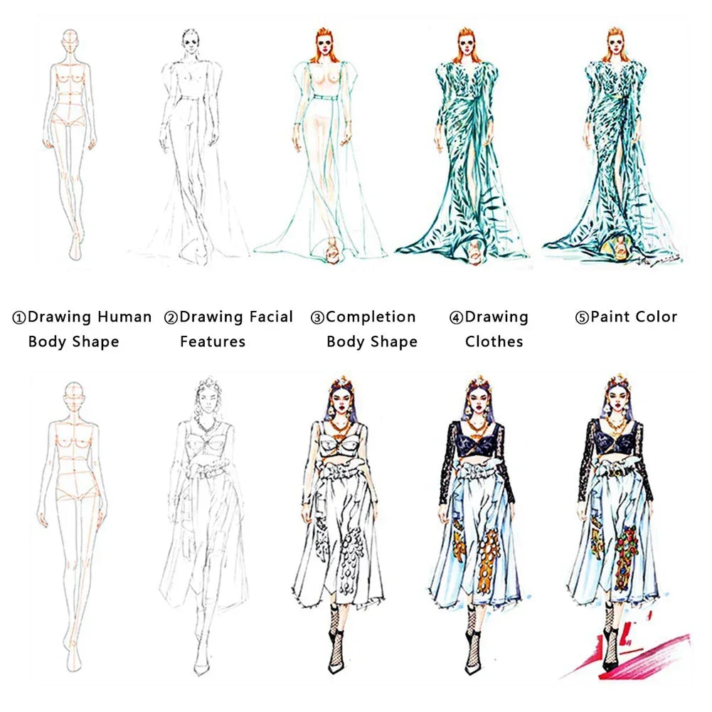 Buy The Best By Artsulli - Art is Long Life Short - Fashion Illustration Rulers Sketching Templates Ruler Sewing Humanoid Patterns Design