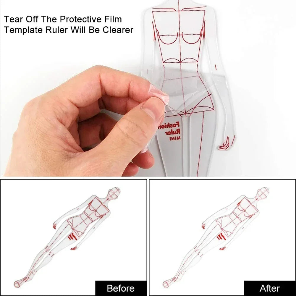 Buy The Best By Artsulli - Art is Long Life Short - Fashion Illustration Rulers Sketching Templates Ruler Sewing Humanoid Patterns Design