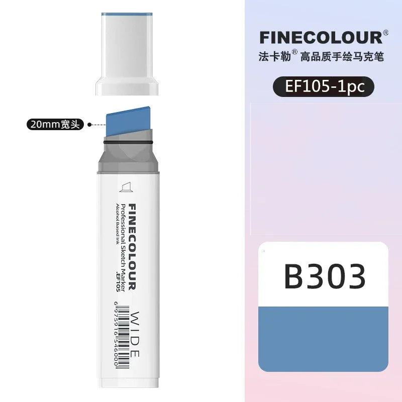Buy The Best By Artsulli - Art is Long Life Short - Finecolour 20mm Wide Markers Alcohol Line Sketching Pen Drawing School Supplies EF105