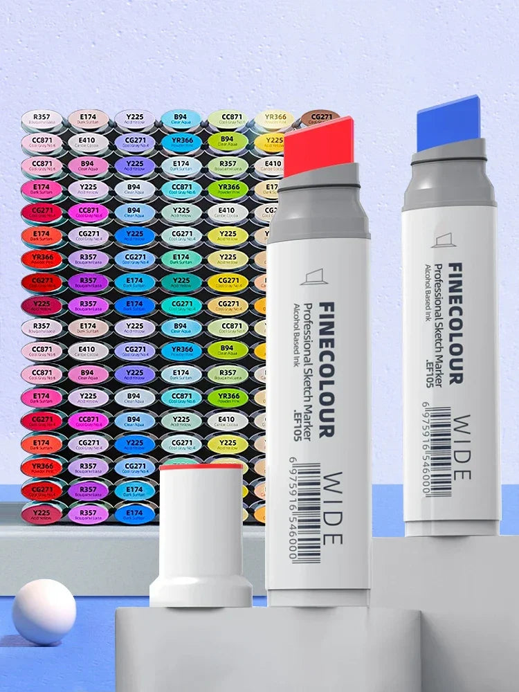 Buy The Best By Artsulli - Art is Long Life Short - Finecolour 20mm Wide Markers Alcohol Line Sketching Pen Drawing School Supplies EF105