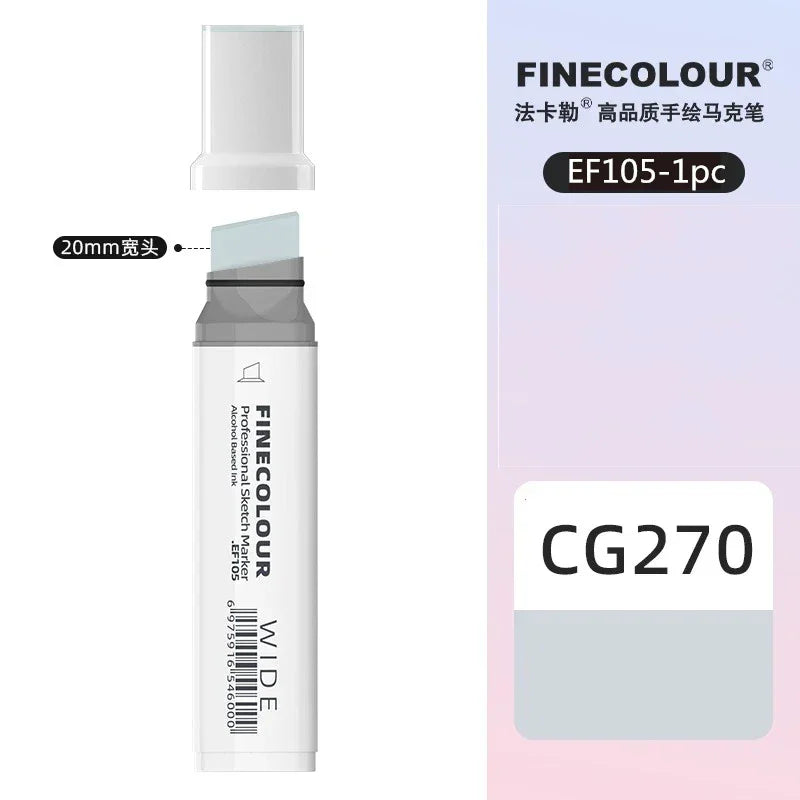 Buy The Best By Artsulli - Art is Long Life Short - Finecolour 20mm Wide Markers Alcohol Line Sketching Pen Drawing School Supplies EF105