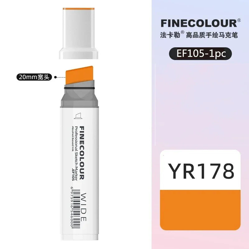 Buy The Best By Artsulli - Art is Long Life Short - Finecolour 20mm Wide Markers Alcohol Line Sketching Pen Drawing School Supplies EF105