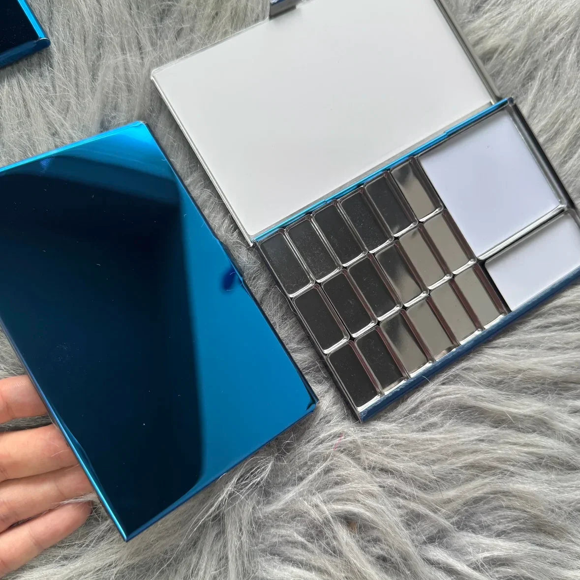 Buy The Best By Artsulli - Art is Long Life Short - Gem Blue Ultra-thin TN Watercolor Box Travel Portable Palette Pigment Pack Magnetic