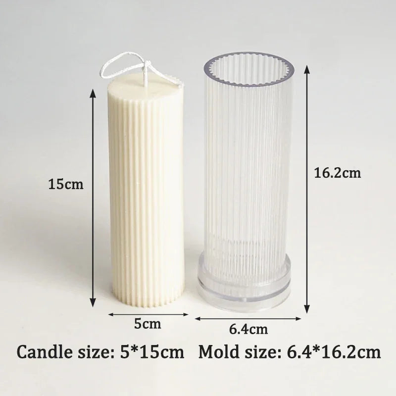 Buy The Best By Artsulli - Art is Long Life Short - Geometric Striped Candle Mold Easy Demould DIY Cylindrical Flat Top Acrylic Plastic