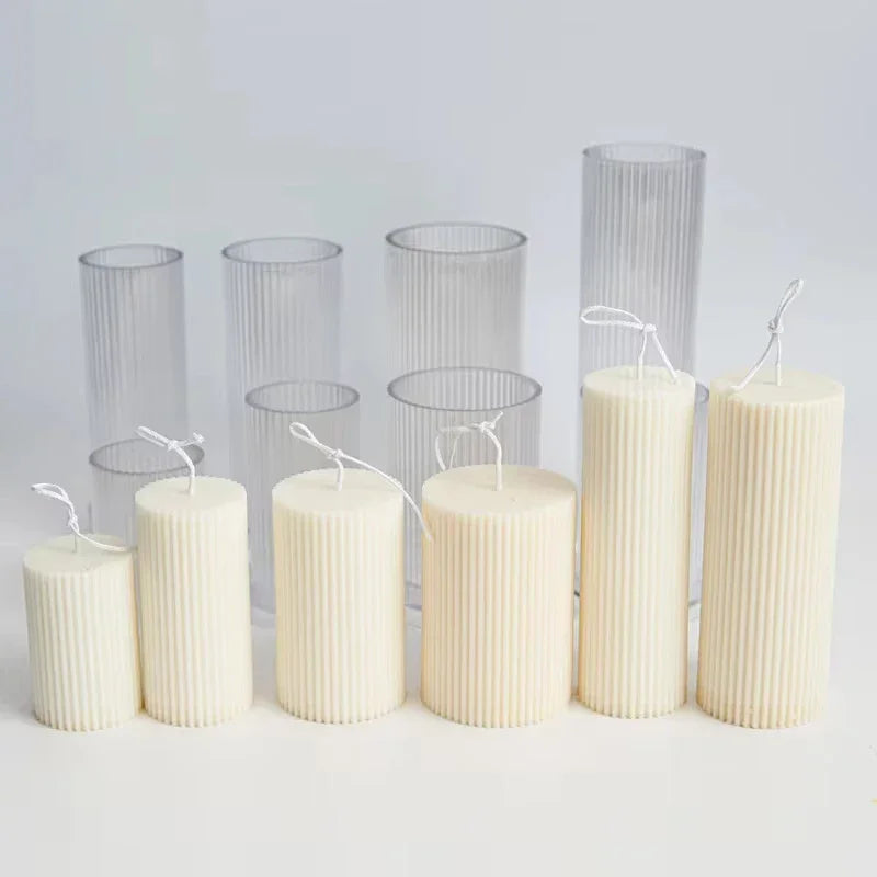 Buy The Best By Artsulli - Art is Long Life Short - Geometric Striped Candle Mold Easy Demould DIY Cylindrical Flat Top Acrylic Plastic