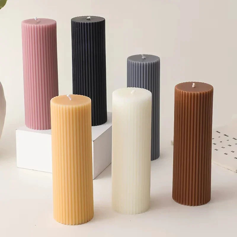 Buy The Best By Artsulli - Art is Long Life Short - Geometric Striped Candle Mold Easy Demould DIY Cylindrical Flat Top Acrylic Plastic