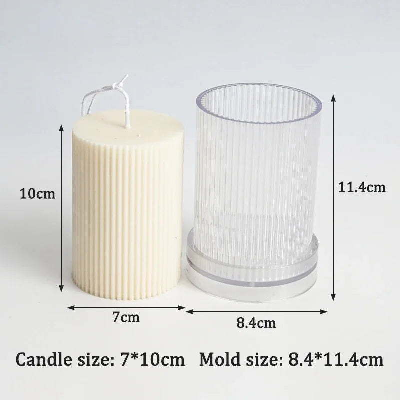Buy The Best By Artsulli - Art is Long Life Short - Geometric Striped Candle Mold Easy Demould DIY Cylindrical Flat Top Acrylic Plastic