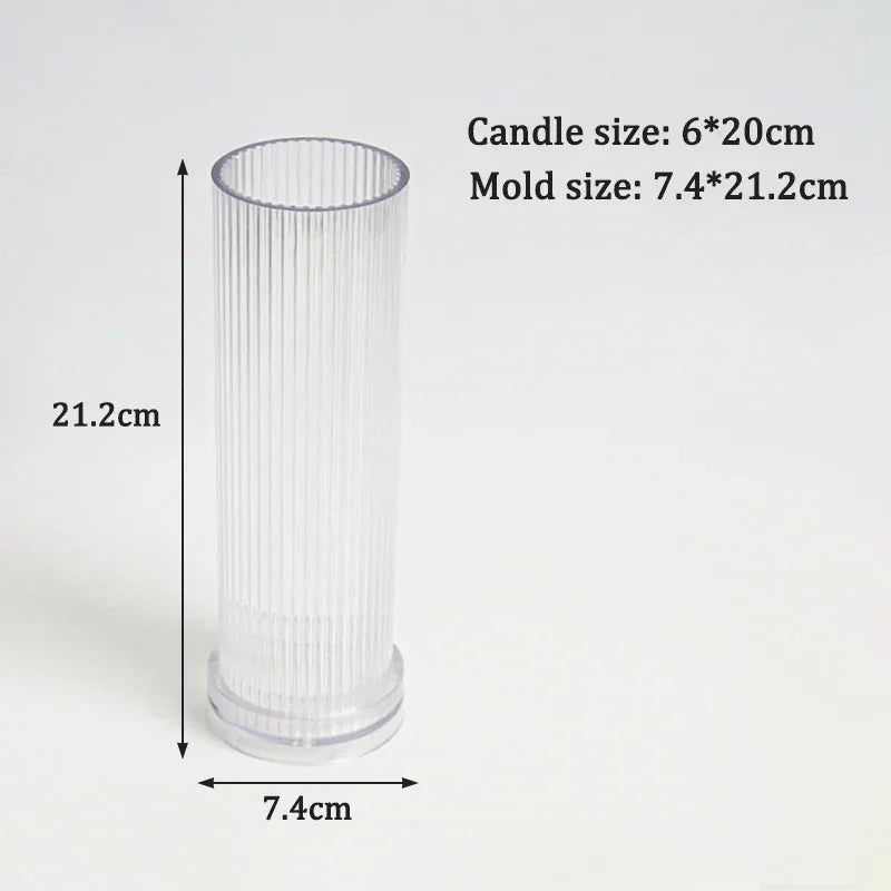 Buy The Best By Artsulli - Art is Long Life Short - Geometric Striped Candle Mold Easy Demould DIY Cylindrical Flat Top Acrylic Plastic