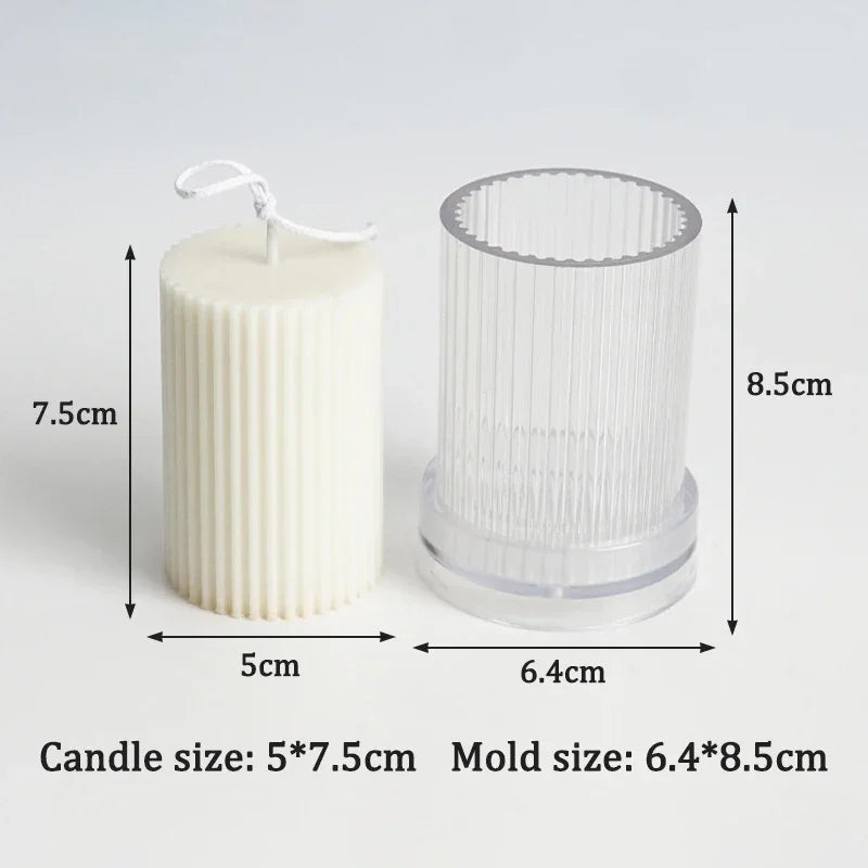 Buy The Best By Artsulli - Art is Long Life Short - Geometric Striped Candle Mold Easy Demould DIY Cylindrical Flat Top Acrylic Plastic