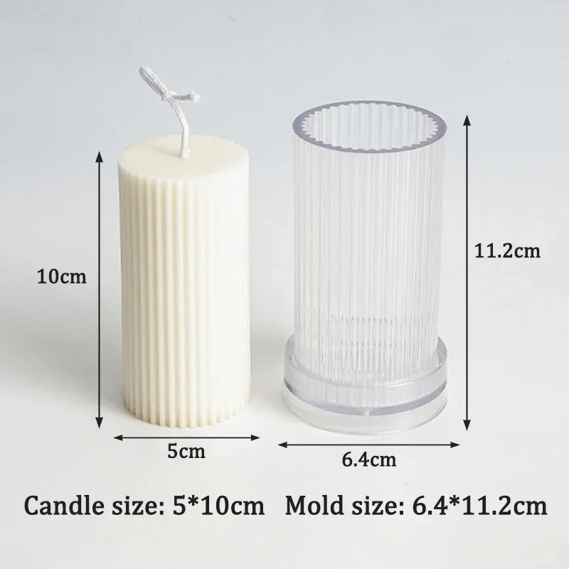 Buy The Best By Artsulli - Art is Long Life Short - Geometric Striped Candle Mold Easy Demould DIY Cylindrical Flat Top Acrylic Plastic