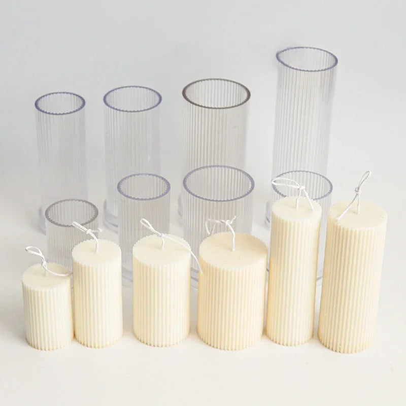Buy The Best By Artsulli - Art is Long Life Short - Geometric Striped Candle Mold Easy Demould DIY Cylindrical Flat Top Acrylic Plastic