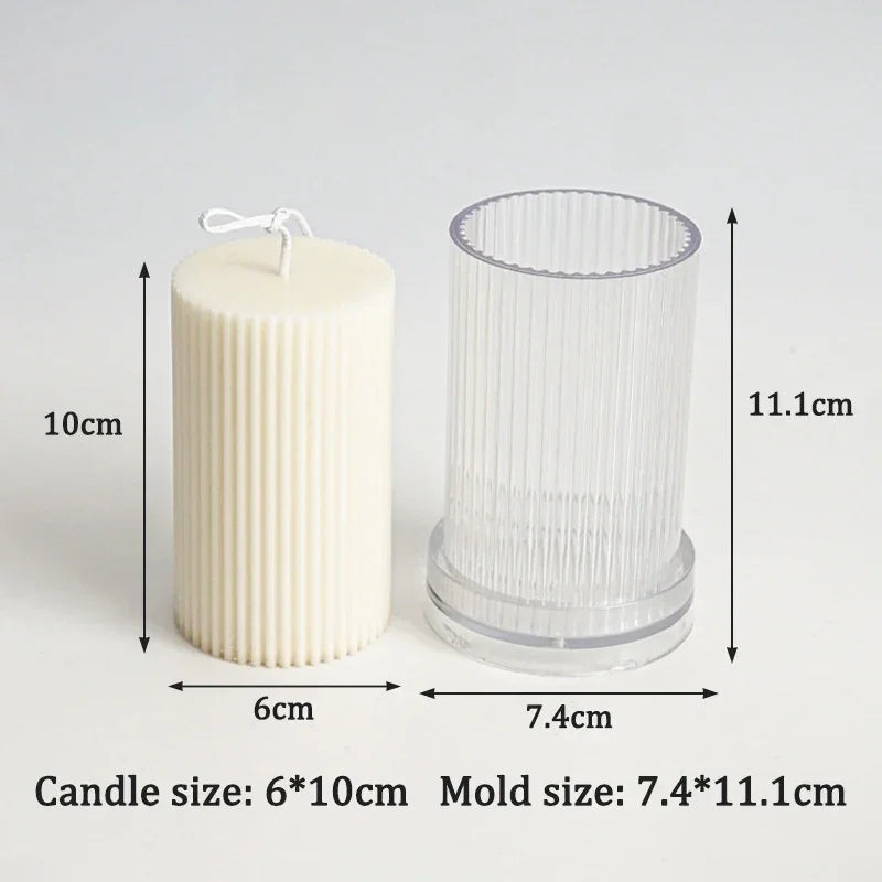 Buy The Best By Artsulli - Art is Long Life Short - Geometric Striped Candle Mold Easy Demould DIY Cylindrical Flat Top Acrylic Plastic