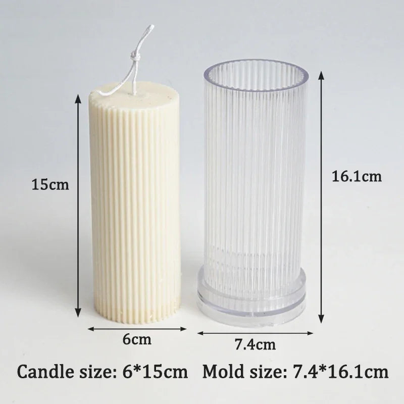 Buy The Best By Artsulli - Art is Long Life Short - Geometric Striped Candle Mold Easy Demould DIY Cylindrical Flat Top Acrylic Plastic