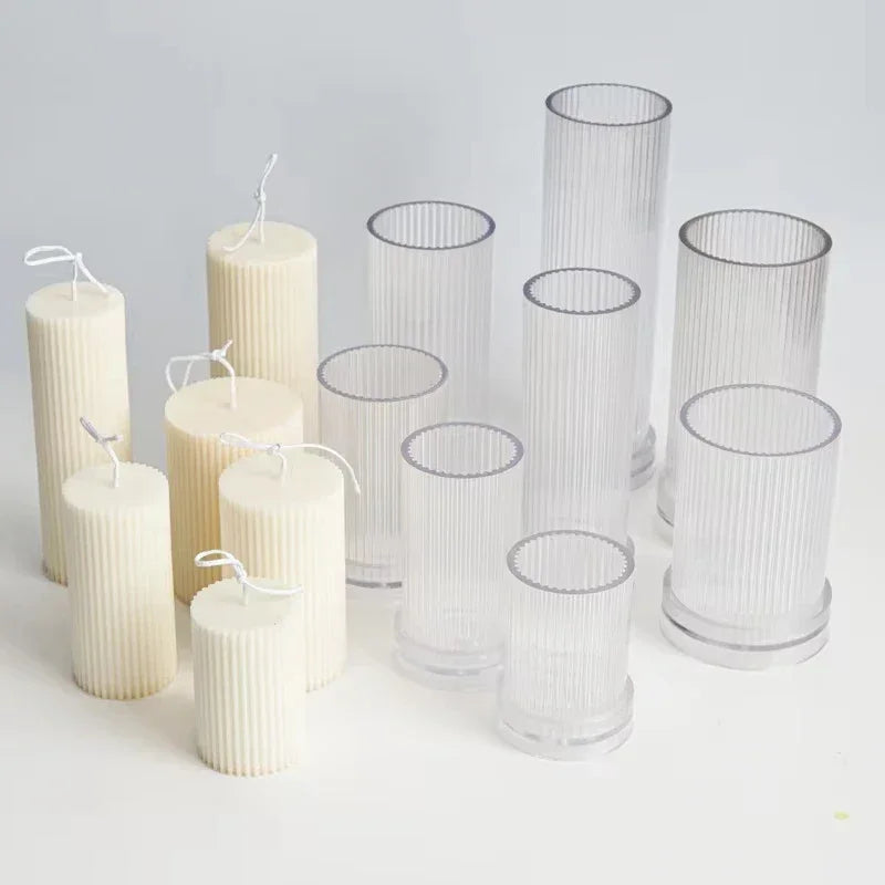 Buy The Best By Artsulli - Art is Long Life Short - Geometric Striped Candle Mold Easy Demould DIY Cylindrical Flat Top Acrylic Plastic