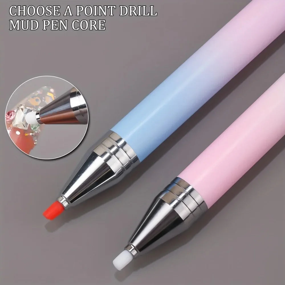 Buy The Best By Artsulli - Art is Long Life Short - Gradient Point Drill Wax Stick with Self-Adhesive Rotating Nail Tool Portable Dotting
