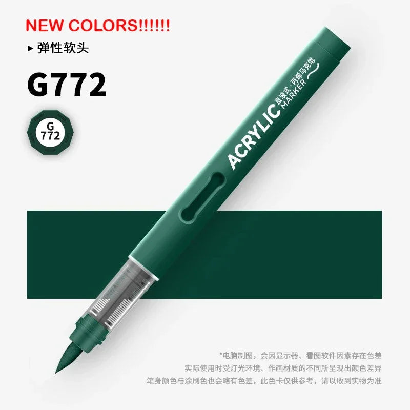 Buy The Best By Artsulli - Art is Long Life Short - GRASP 1PC 120 Colors Direct-liquid Acrylic Brush Markers Pen Waterproof Pens Soft