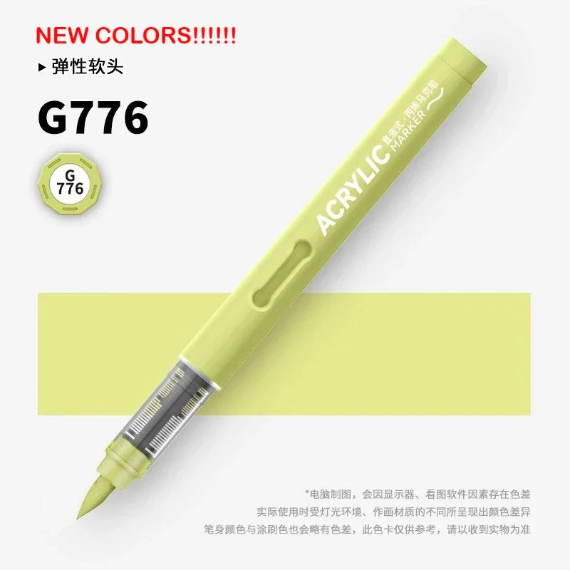 Buy The Best By Artsulli - Art is Long Life Short - GRASP 1PC 120 Colors Direct-liquid Acrylic Brush Markers Pen Waterproof Pens Soft