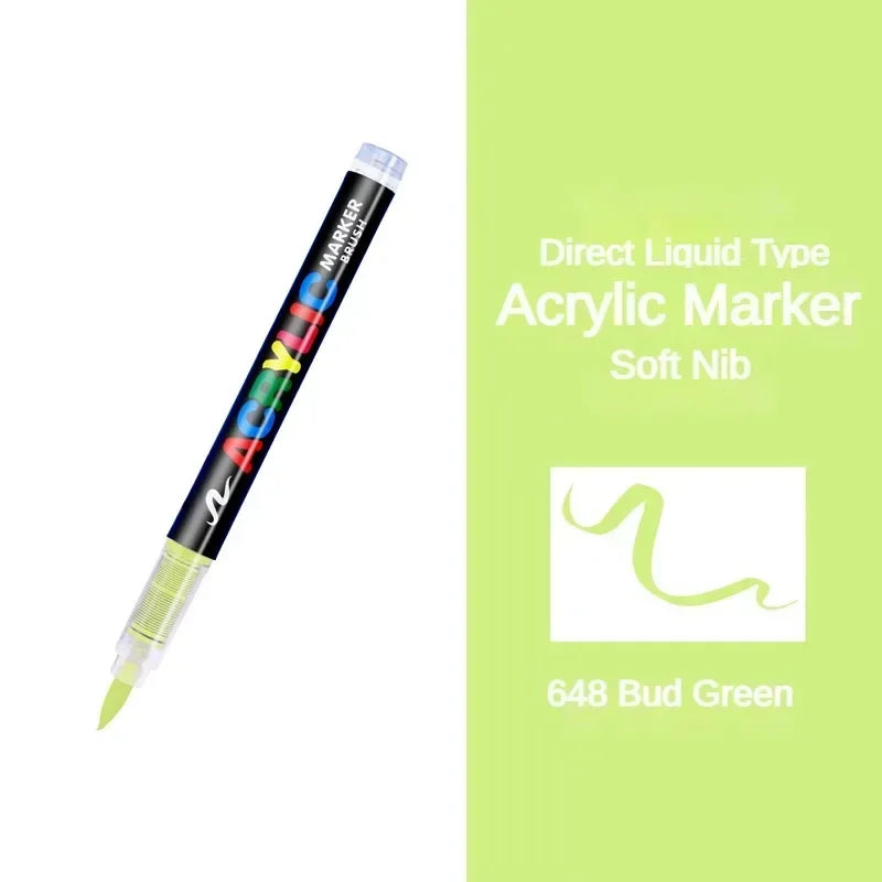 Buy The Best By Artsulli - Art is Long Life Short - GUANGNA 16 Colors Direct-liquid Acrylic Paint Pens Brush Marker Pen for Rock Painting