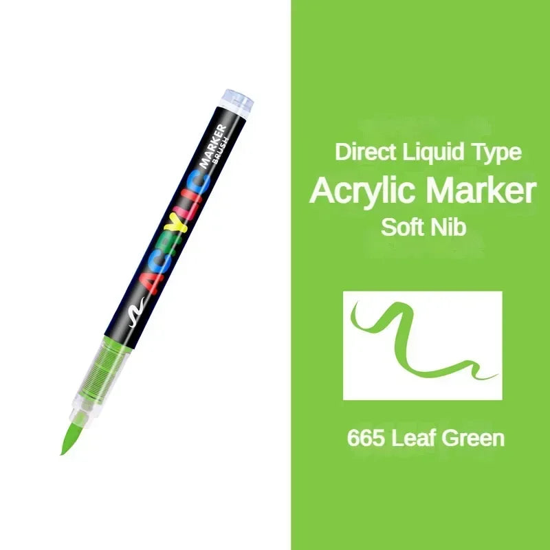 Buy The Best By Artsulli - Art is Long Life Short - GUANGNA 16 Colors Direct-liquid Acrylic Paint Pens Brush Marker Pen for Rock Painting