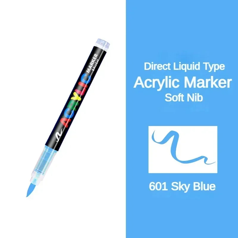 Buy The Best By Artsulli - Art is Long Life Short - GUANGNA 16 Colors Direct-liquid Acrylic Paint Pens Brush Marker Pen for Rock Painting