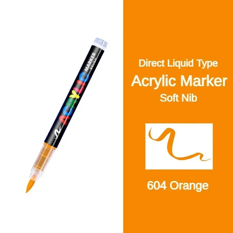 Buy The Best By Artsulli - Art is Long Life Short - GUANGNA 16 Colors Direct-liquid Acrylic Paint Pens Brush Marker Pen for Rock Painting